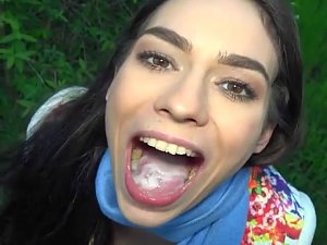 Girl swallows in the park
